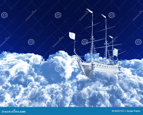 White ship stock illustration. Illustration of cloudscape - 8322193