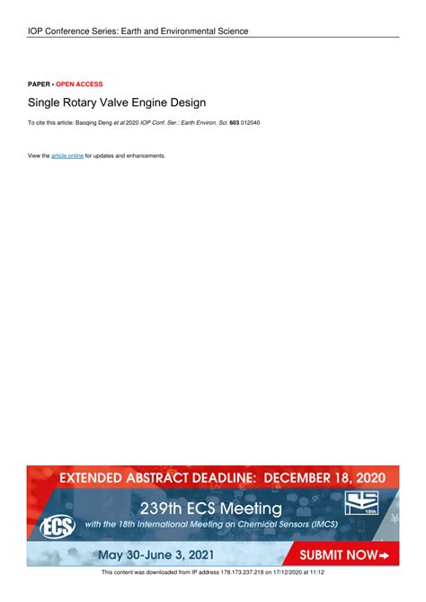 (PDF) Single Rotary Valve Engine Design