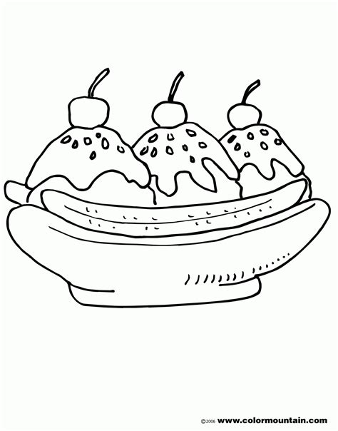 banana split coloring page - Clip Art Library