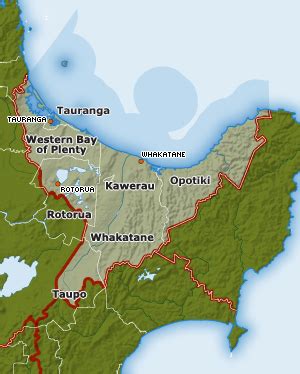 Bay of Plenty Map New Zealand City | Political Map of New Zealand