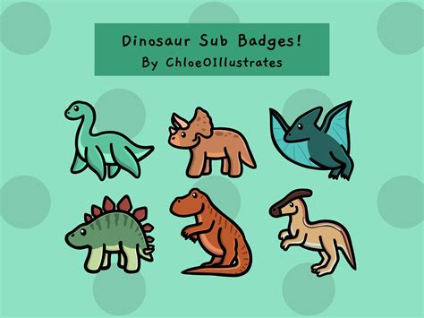 Dinosaur Sub Badges Twitch-emotes en subbadges - Etsy België