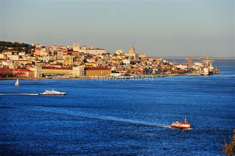 Images of Portugal | The Tagus river (rio Tejo) and the historical center of Lisbon, capital of ...