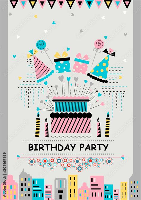 Happy Birthday Party celebration background Stock Vector | Adobe Stock