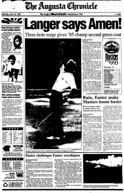 1993: Bernhard Langer wins second Masters | 2022 Masters