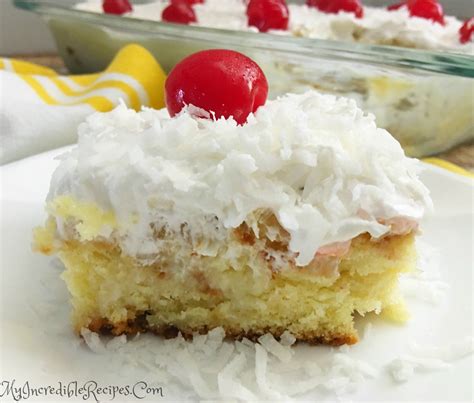 Coconut Cream Pina Colada Poke Cake!