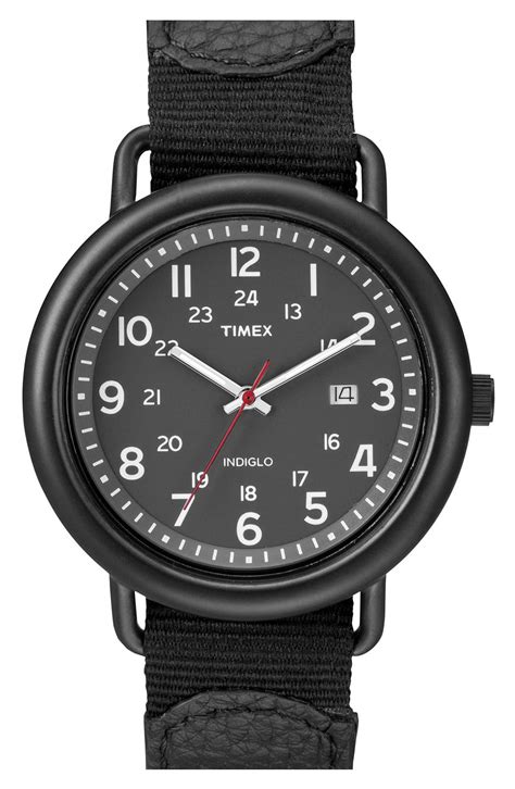 Timex® 'Camper' Leather & Nylon Strap Watch | Nordstrom