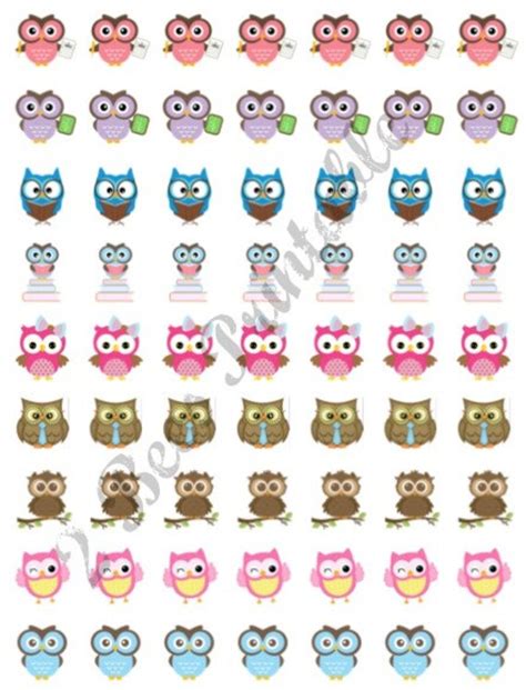 Items similar to Printable Cute Owl Stickers for your Planner on Etsy