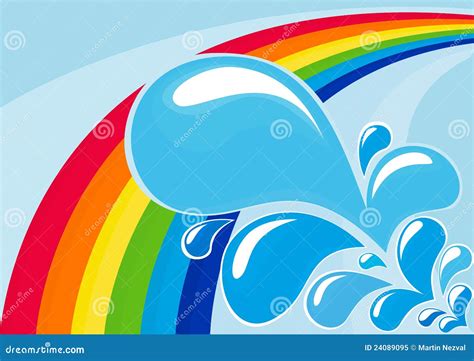 Rainbow And Water Drops Royalty Free Stock Photo - Image: 24089095