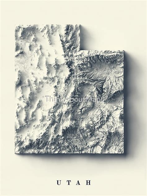 "Utah Shaded Relief Map 3D digitally-rendered" Art Print for Sale by ...