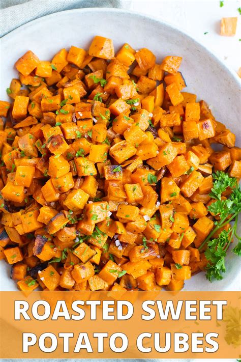 Easy Oven Roasted Sweet Potato Cubes | Roasted sweet potato cubes are a quick, easy, and healthy ...