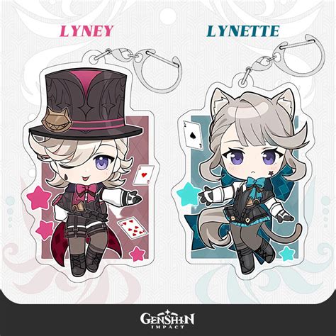 Genshin Impact Lyney Lynette Chibi Keychains | GenshinBox