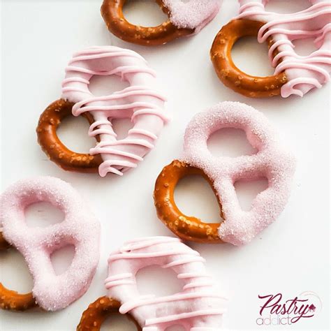 Blush pink chocolate pretzels | Shower desserts, Baby shower desserts, Chocolate covered treats