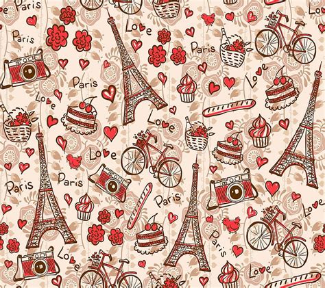 Paris Pattern, eiffel, flowers, corazones, tower, HD wallpaper | Peakpx