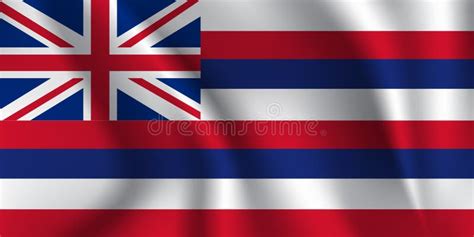 The National Flag of Hawaiian Islans. the Symbol of the State on Wavy ...