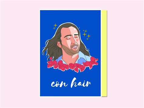 Nicolas Cage Birthday Card Nicolas Cage Greeting Card Con - Etsy