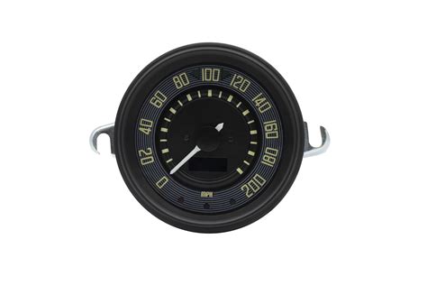 115mm 0-200 MPH Black Dial and Black Bezel Speedometer for Type 1 - EMPI