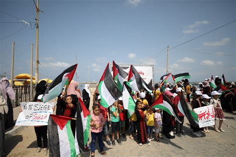 Pictures: Children in Gaza Protest Against Continued Israeli Blockade