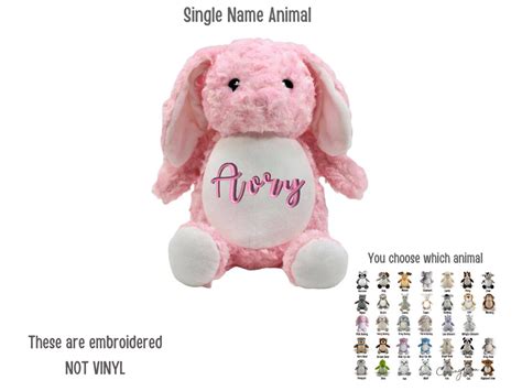 Personalized Stuffed Animal Name Only Stuffed Animal Animal - Etsy