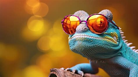 Premium AI Image | Chameleon wearing sunglasses