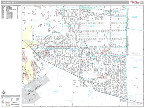 Lehigh Acres Florida Wall Map Premium Style By MarketMAPS | Maps Of Florida