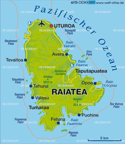 Map of Raiatea (Island in French Polynesia) | Welt-Atlas.de