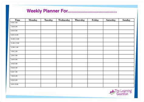 Weekly Business Planner Template