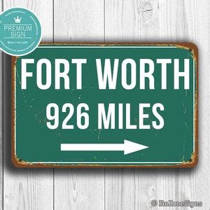 Forth Worth HIGHWAY SIGN, Custom Distance Sign, Forth Worth Gift, Custom Highway Sign, Forth ...