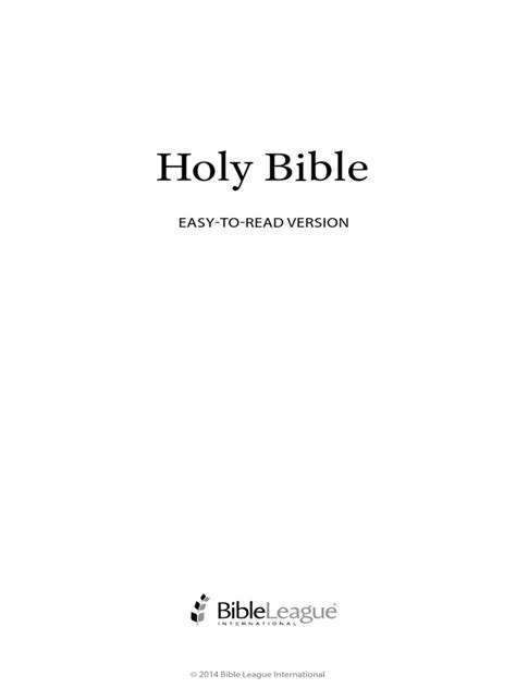 Holy Bible: Easy-To-Read Version | PDF | Paul The Apostle | Gospel Of Mark