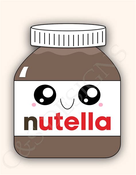 Nutella Kawaii Clip Art Png Jpeg EPS SVG - Etsy