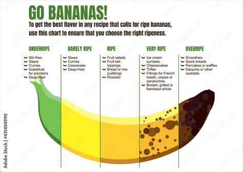 When to eat a banana. Usage chart for different recipes. Banana ...