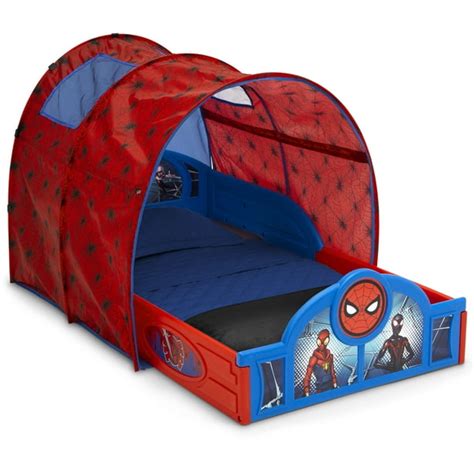 Marvel Spider-Man Sleep and Play Toddler Bed with Tent by Delta ...