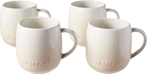 Le Creuset Stoneware Set of 4 Heritage Mugs, 13 oz. Each, Meringue ...