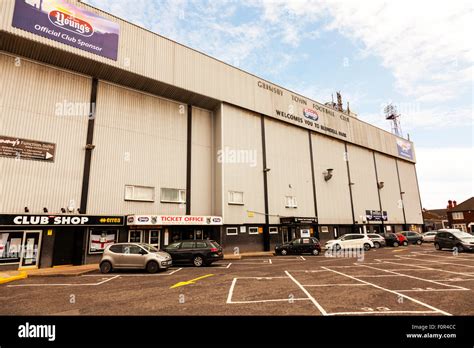 Blundell Park home of Grimsby Town FC football stadium front entrance ...