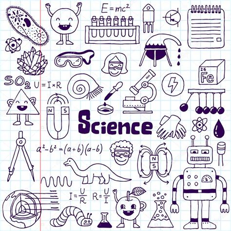 School science doodle set on notebook Stock Vector Image by ©Sashatigar ...