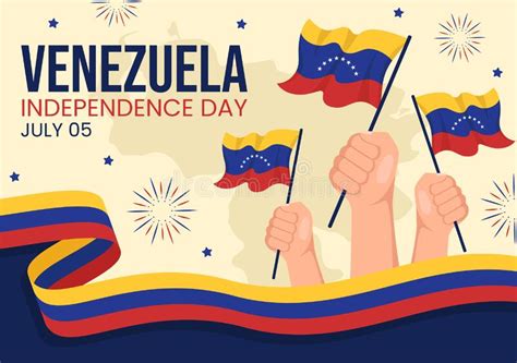 Happy Venezuela Independence Day Vector Illustration on 5 July with ...