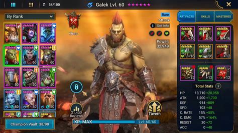 Galek - Forgotten Starter Champion - Build /Artifacts / Masteries Guide- Raid Shadow Legends ...