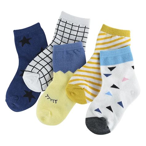 Set of 5 Pairs Kid's Socks with Funny Print