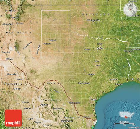 Satellite Map of Texas