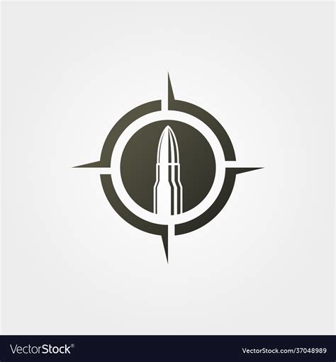 Bullet on target icon logo vintage design Vector Image