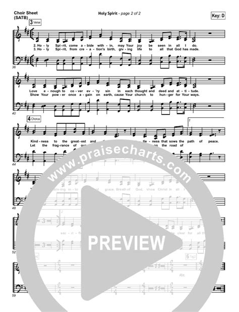 Holy Spirit Living Breath Of God Sheet Music PDF (Keith & Kristyn Getty ...