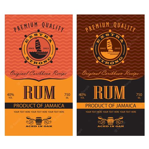 Premium Vector | Rum labels set