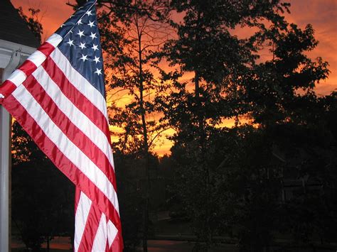 American Flag Sunset Wallpaper