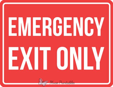 Printable Emergency Exit Only Sign