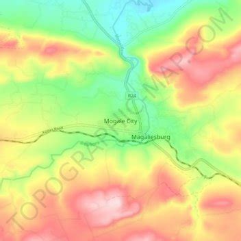 Mogale City topographic map, elevation, terrain