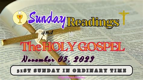 NOVEMBER 05,2023, I SUNDAY READINGS AND THE HOLY GOSPEL I 31st Sunday in Ordinary Time #bible # ...