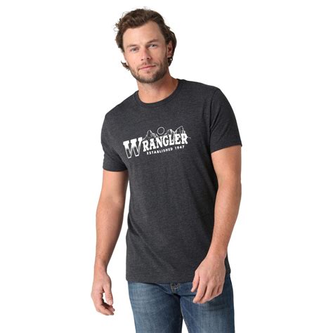 Wrangler West Logo Charcoal Heather T-Shirt – Vallejo Western Wear