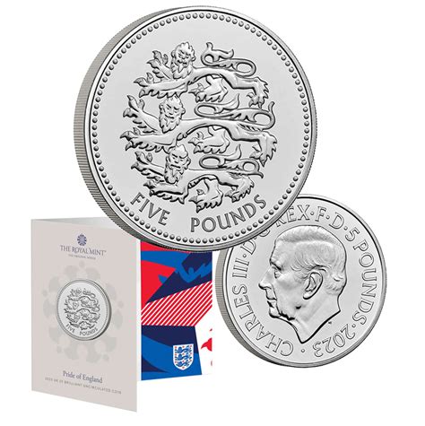 2023 £5 Pride of England Brilliant UNC Coin - Comm Coinage