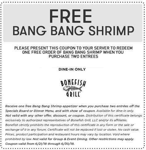 Bonefish Grill Coupons Printable