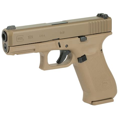 GLOCK 19X 9MM, 4.02" Marksman Barrel, Polymer Frame, Coyote Finish, Glock Night Sights ...