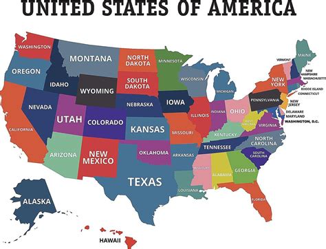 Us Map With States Labeled Printable